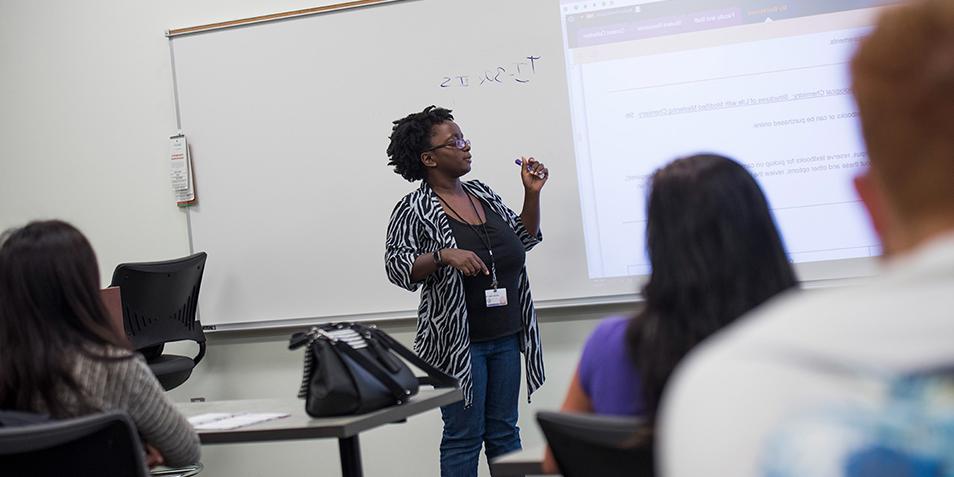 Instructor teaching in class